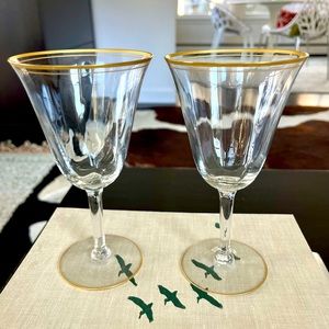 Vintage pair of Gold Gilt Glasses / Goblets